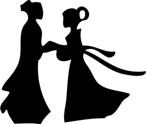 黑色简笔牛郎织女PNG透明图，高清节日素材，情人节设计必备！
