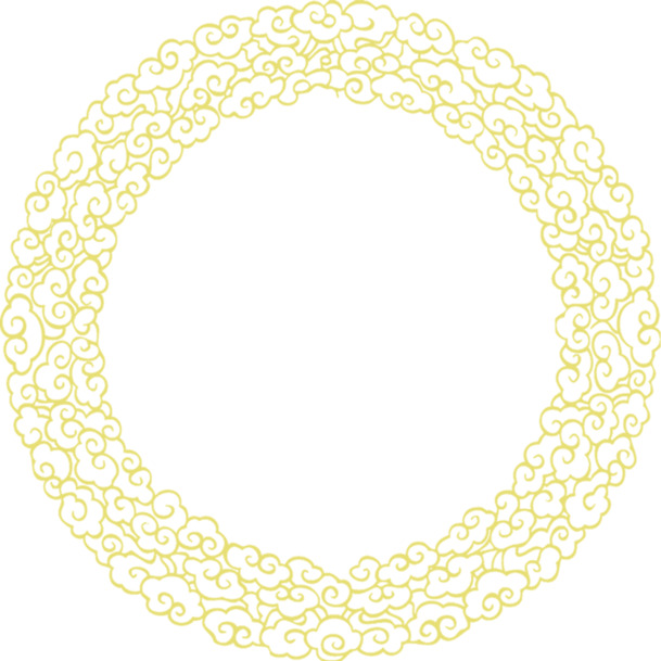 中式金色花边圆环PNG素材，高清透明图片，边框装饰元素，免费下载