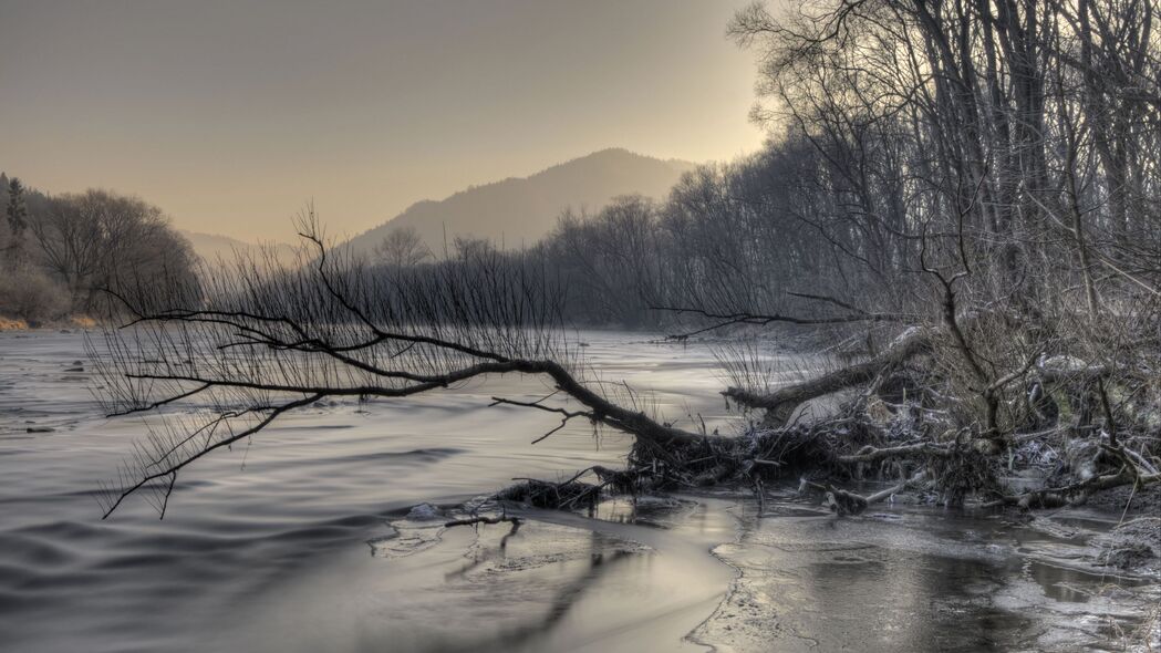 山脉河流雪景障碍绝美4K壁纸，高清3840x2160风景图片下载