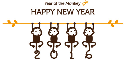 猴子新年快乐，2016猴年高清PNG透明图片漂浮元素及其他设计素材下载