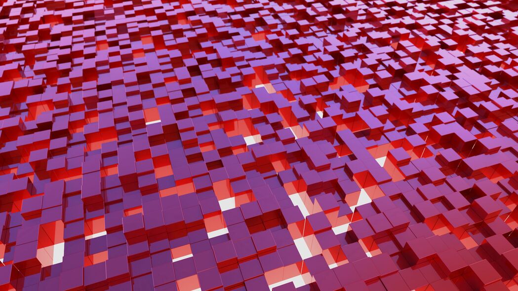 【3840x2160】超高清红色立方体3D结构壁纸，精选4K背景图片，一键下载！