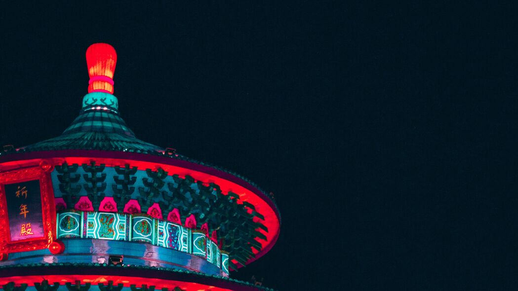 建筑之美，中国结构艺术与灯光璀璨，4K超清壁纸（3840x2160）免费下载