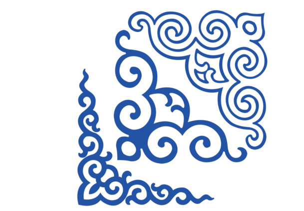 蒙古花边PNG透明图，高清装饰花纹素材，CER设计专用，免费下载