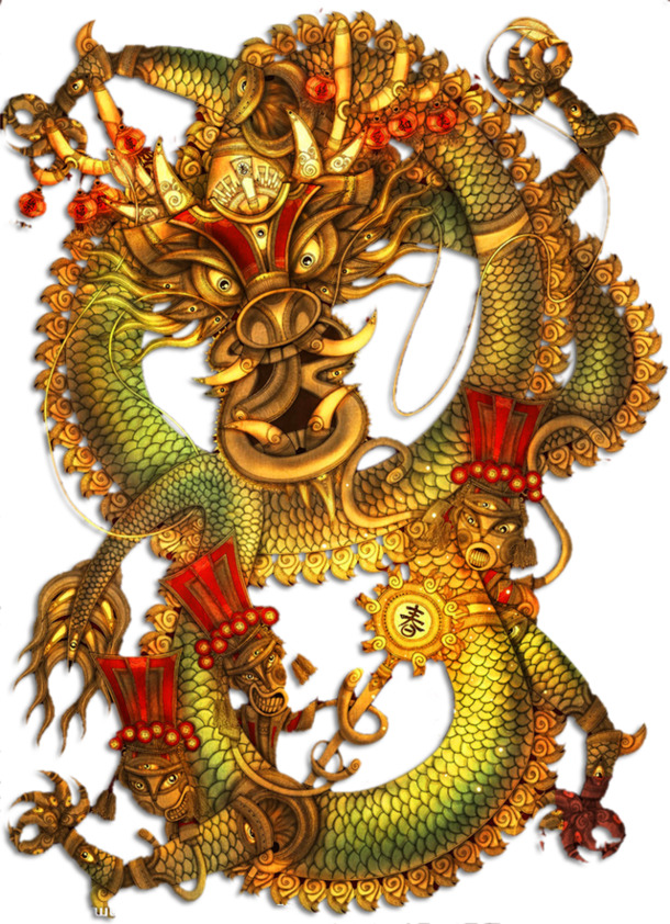 中国龙PNG高清透明图片，元旦春节元宵节日元素设计素材下载