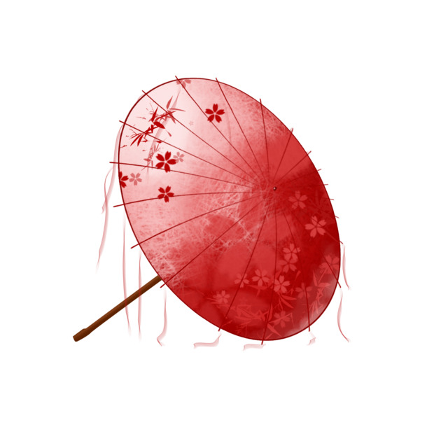 古风水墨油纸伞插画，高清PNG透明图片，手绘卡通元素设计素材下载