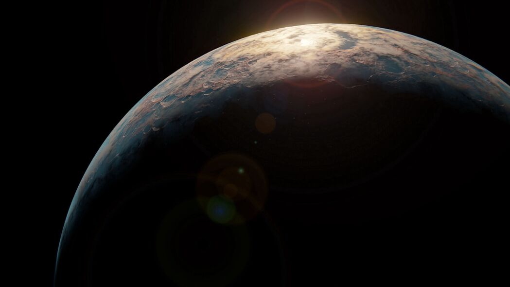 3840x2160高清4K壁纸，空间行星球镜头闪光，绝美背景图片免费下载