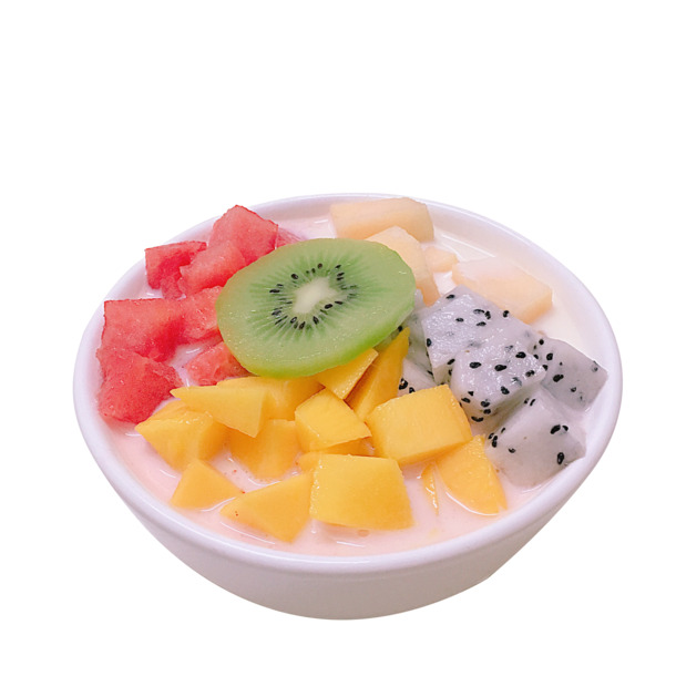实物美味水果捞PNG透明图，高清美食装饰PSD素材下载
