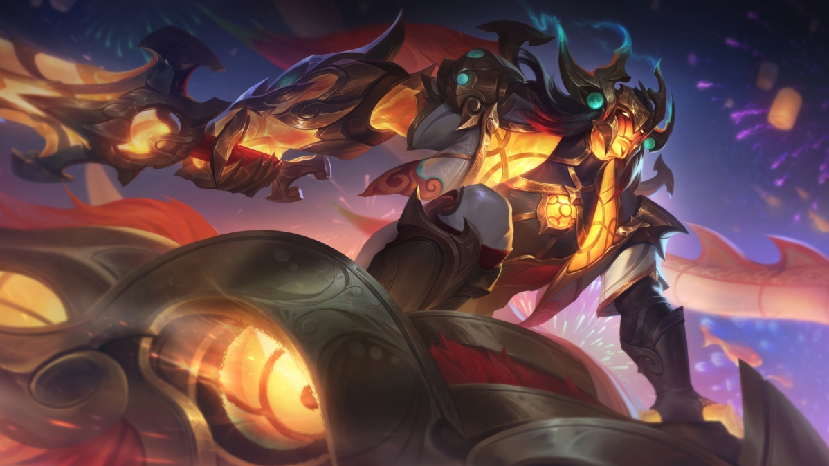 LOL英雄联盟，暗裔剑魔亚托克斯，光影巨翼震撼登场！8K超高清壁纸，4K游戏图片精选，7680x4320分辨率，一键下载！