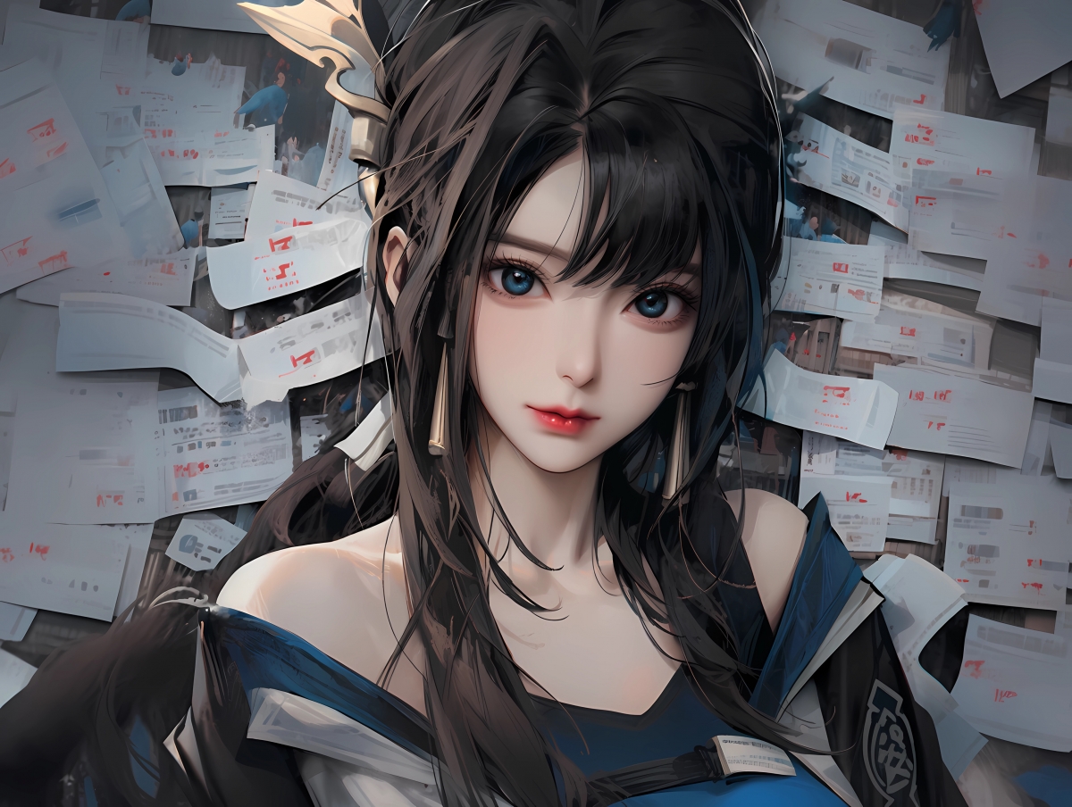 报纸墙美女·不知火舞·惊艳登场！4K高清壁纸，动漫美图尽在眼前，4096x3085超高清下载！