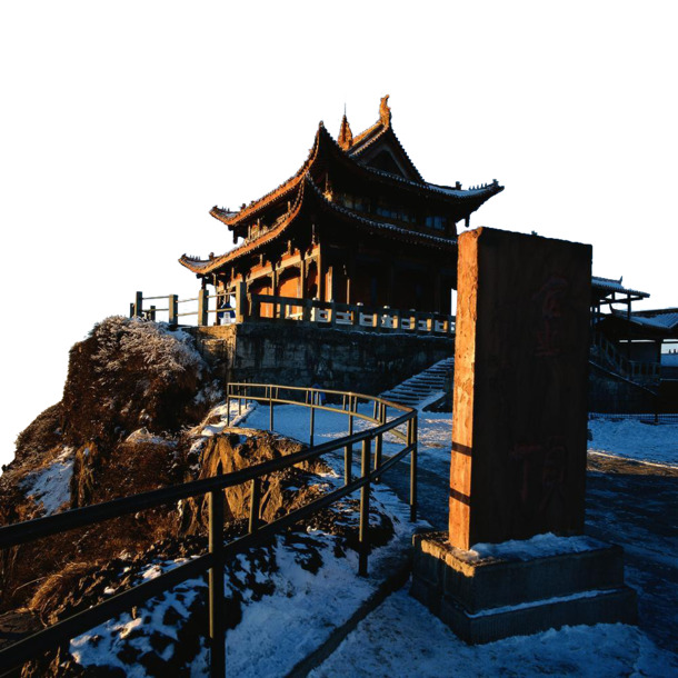 四川峨眉山金顶PNG透明图，高清风景摄影素材，免费下载