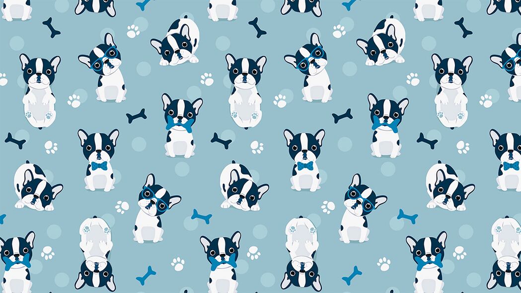 斗牛犬艺术图案，高清4K壁纸下载（3840x2160）