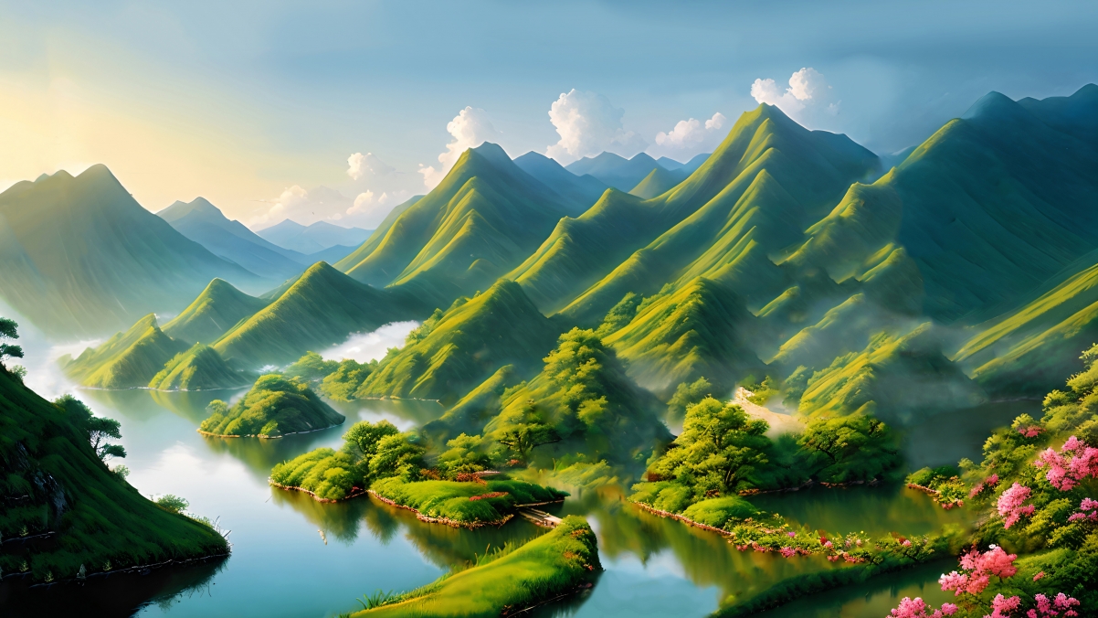 山川河流鲜花美景，绝美4K风景壁纸，高清3840x2160，一键下载！