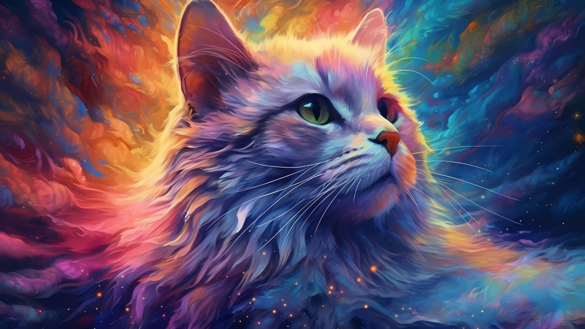 彩色猫精选，超清4K动物壁纸，3840x2160高清大图，一键下载