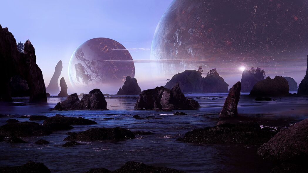 岩石行星3D风景壁纸，超清4K分辨率3840x2160高清背景图片下载