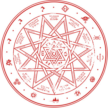 红色卡通魔法阵海报背景，中国风高清PNG透明图片，创意装饰元素，设计素材下载