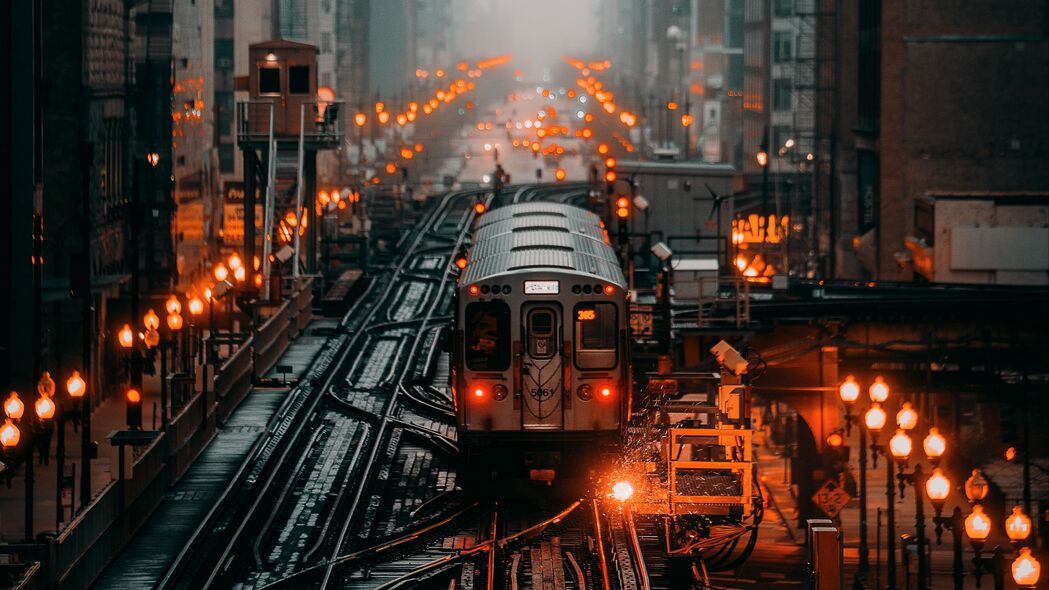 雾笼铁路，城市轨迹4K超清壁纸，3840x2160高清下载