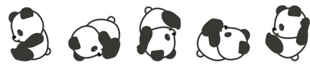 熊猫高清PNG透明图片，手绘卡通元素设计素材下载