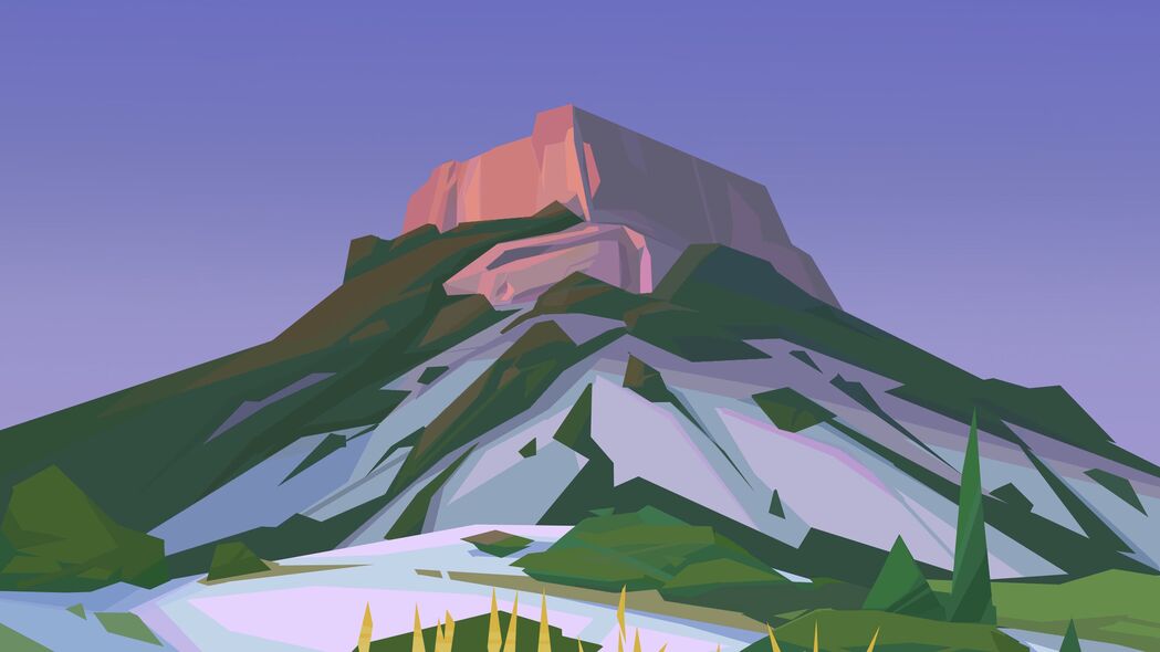 山景艺术之美，精选矢量4K壁纸，3840x2160超高清背景图片，免费下载