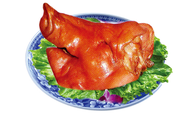 卤猪头肉PNG透明图，元旦春节元宵节日元素，高清设计素材下载