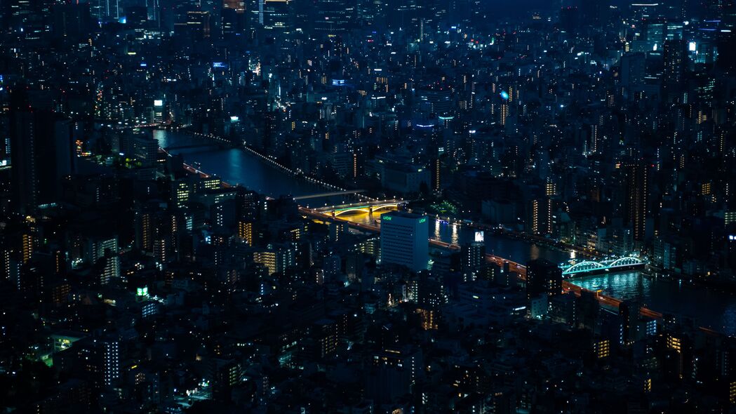 夜城大观，深色建筑鸟瞰，4K超高清壁纸3840x2160免费下载