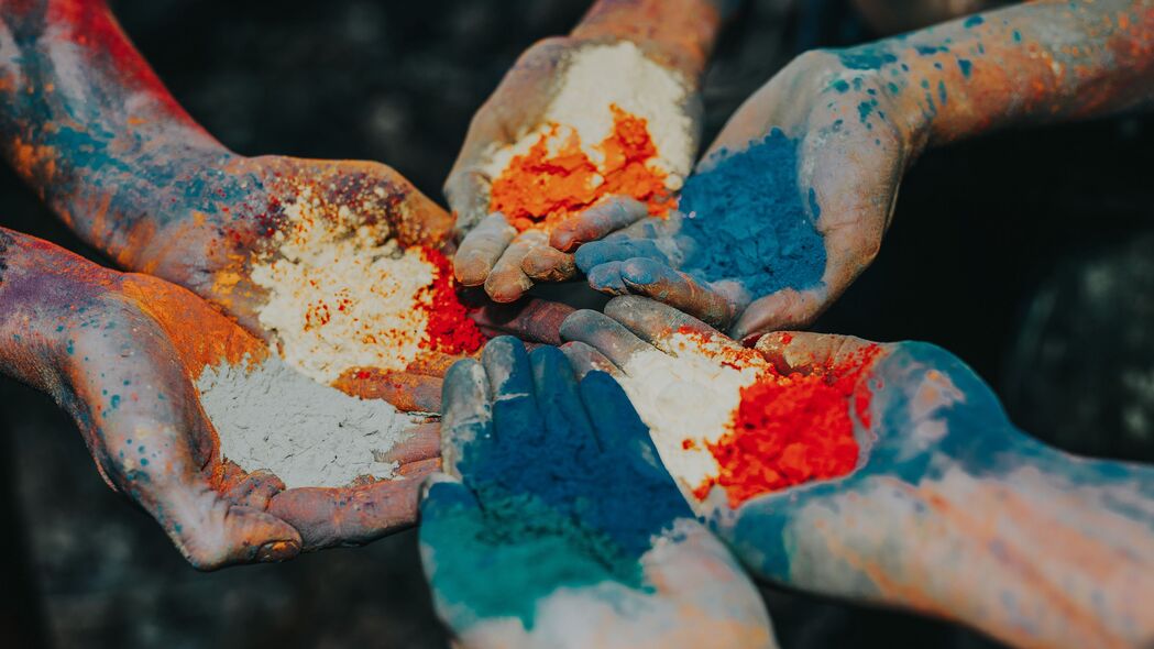 手涂油漆粉末彩色Holi 4K超清壁纸，3840x2160高清背景图片下载