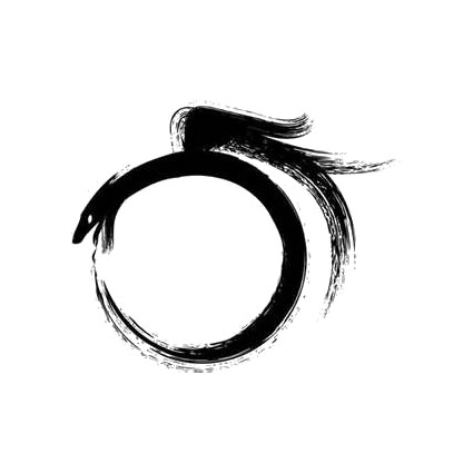 圆形水墨装饰PNG素材，高清透明图片，笔触墨迹设计元素下载