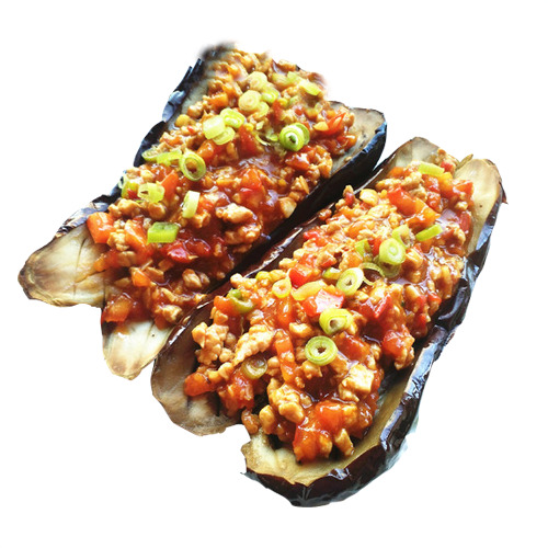 烤肉末茄子PNG透明图片，高清装饰元素，生活用品设计素材下载