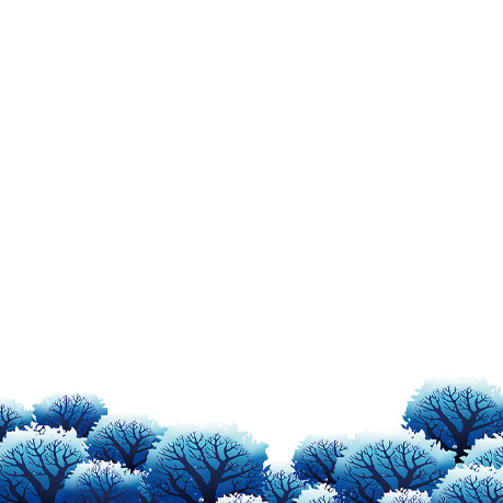 手绘蓝色灌木丛PNG/PSD素材，高清透明图片，装饰元素设计资源下载