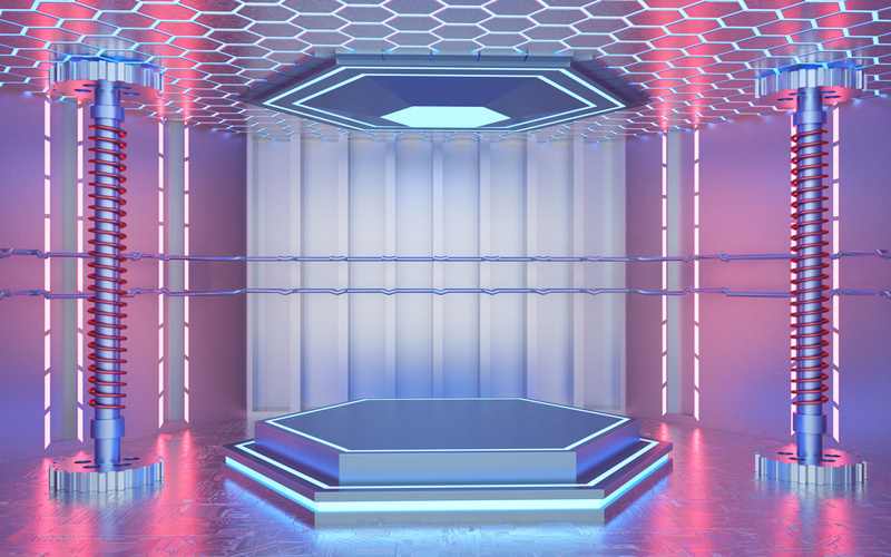 C4D科幻绚丽背景，高清JPG与狂欢PSD设计素材下载