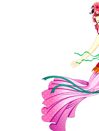 中秋节手绘卡通美女PNG，高清透明图片，节日设计素材免费下载