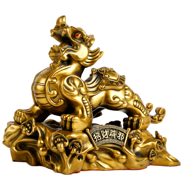 金貔貅瑞兽PNG透明图，中国风装饰元素，高清下载