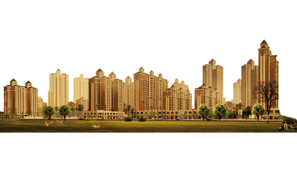 社区楼盘建筑PNG透明素材，高清装饰图案下载