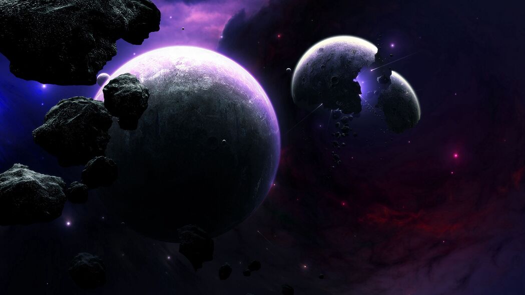 3840x2160超高清行星小行星碎片闪光太空壁纸，精选4K背景图片，一键下载！