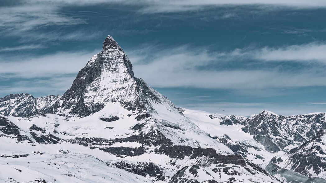 山峰雪景，绝美山脉风景4K壁纸，3840x2160高清大图下载