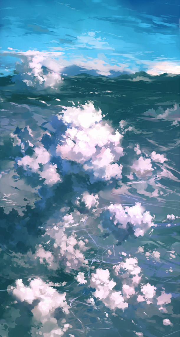 动漫海浪背景，高清PNG透明图片，H5设计素材，一键下载