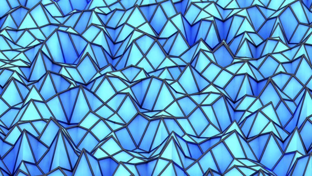 3D蓝色浮雕体积感4K壁纸，高清3840x2160背景图片下载