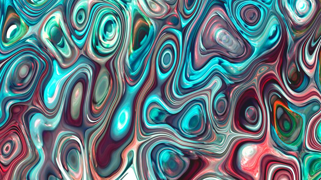 抽象污渍波纹彩色波浪4K壁纸，高清3840x2160背景图片下载