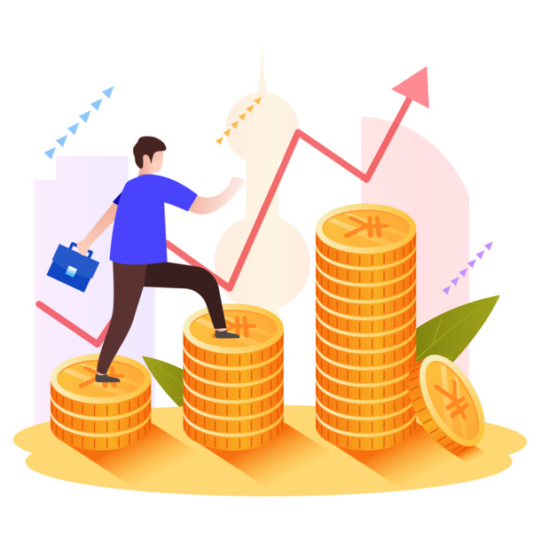 贷款素材大放送，金币小插画PNG透明图片，PSD设计元素免费下载