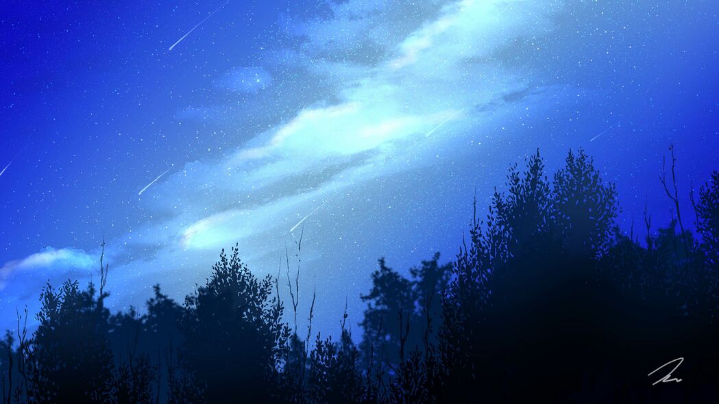 夜海星树云梦幻交织，超清4K星空壁纸3840x2160，高清下载尽在此！