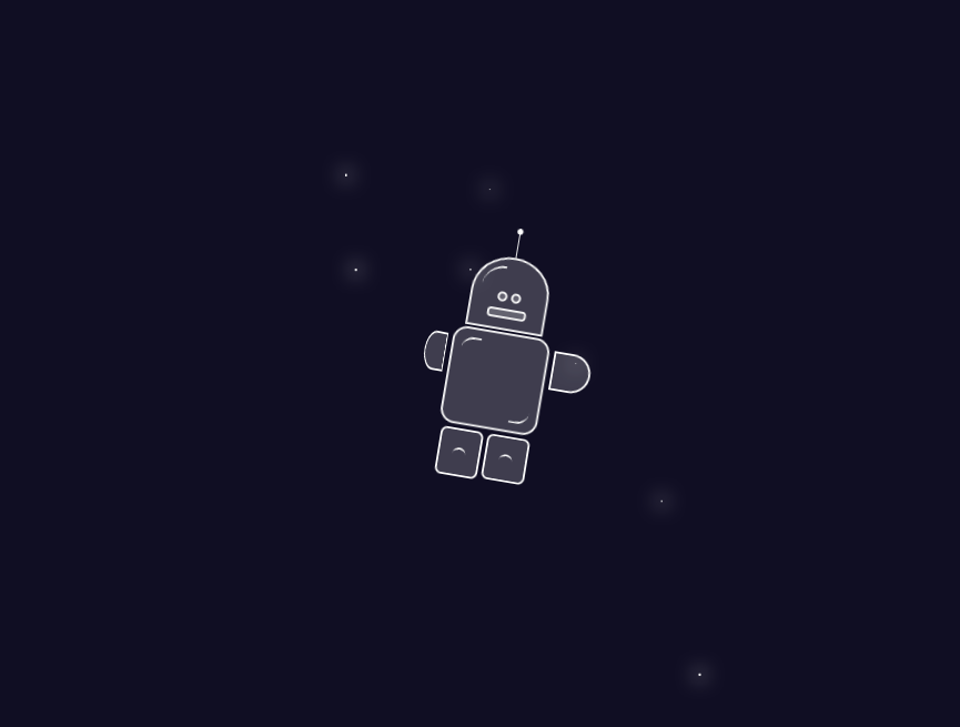 星空动画背景动图素材，卡通机器人动图