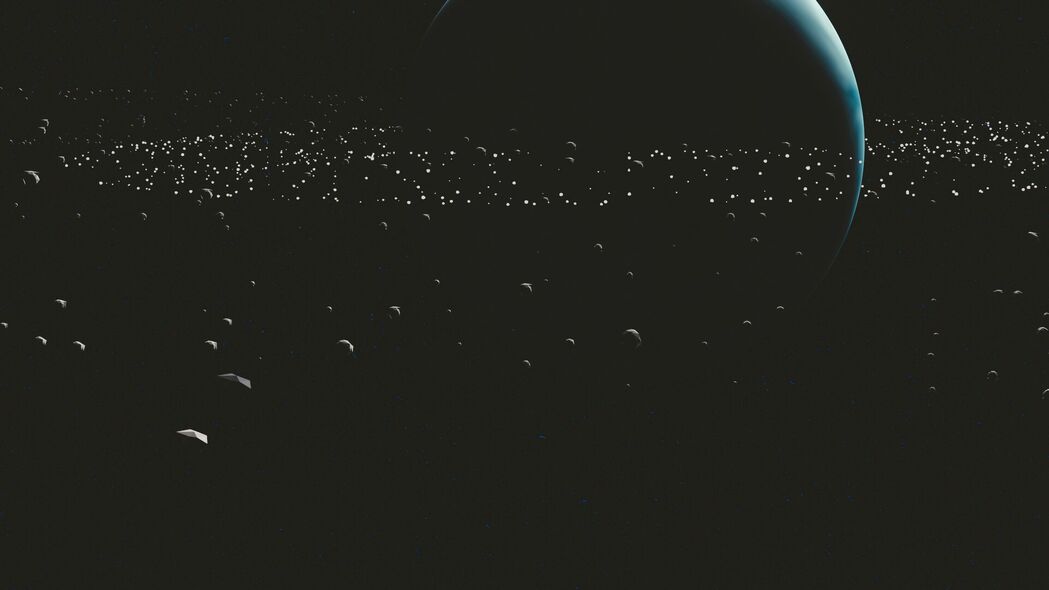 3840x2160超高清行星小行星黑暗太空背景壁纸，免费下载！