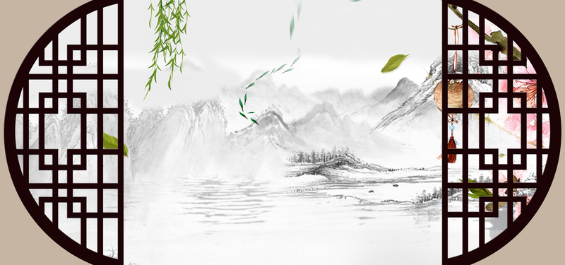 中国风家居展板背景，复古高清JPG与PSD设计素材免费下载