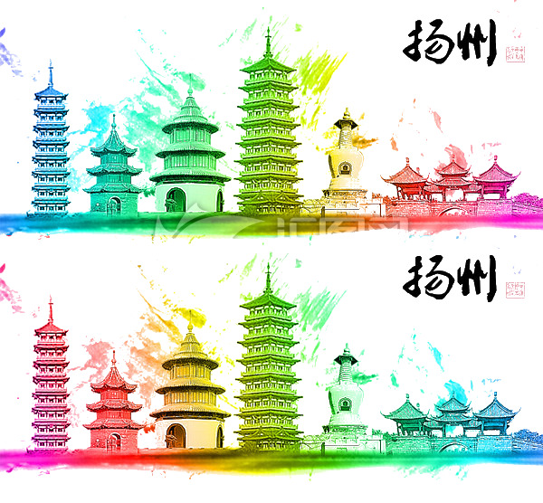 扬州，中国风高清PNG透明图片装饰元素，一键下载设计素材