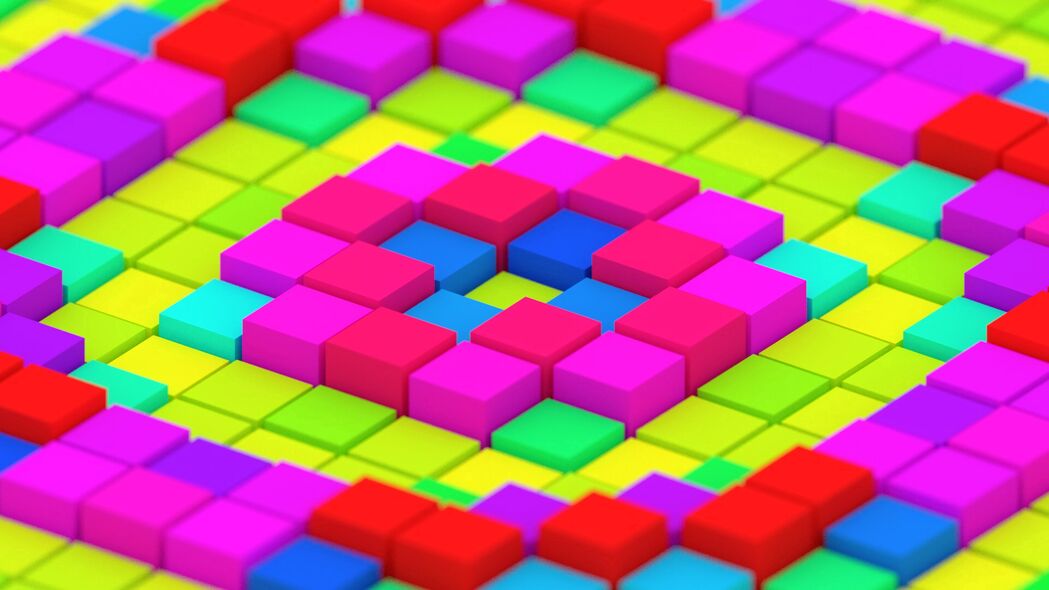 【精选】4K超高清立方体彩色3D结构壁纸，明亮背景，3840x2160分辨率，免费下载！