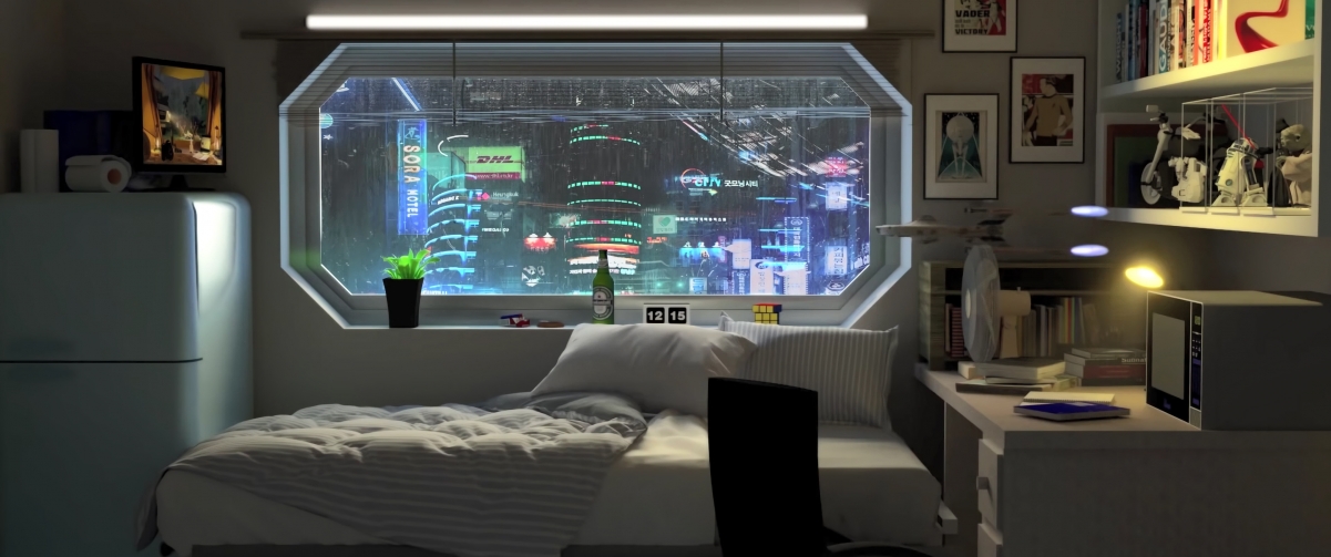 赛博朋克风格3440x1440带鱼屏动漫壁纸高清下载