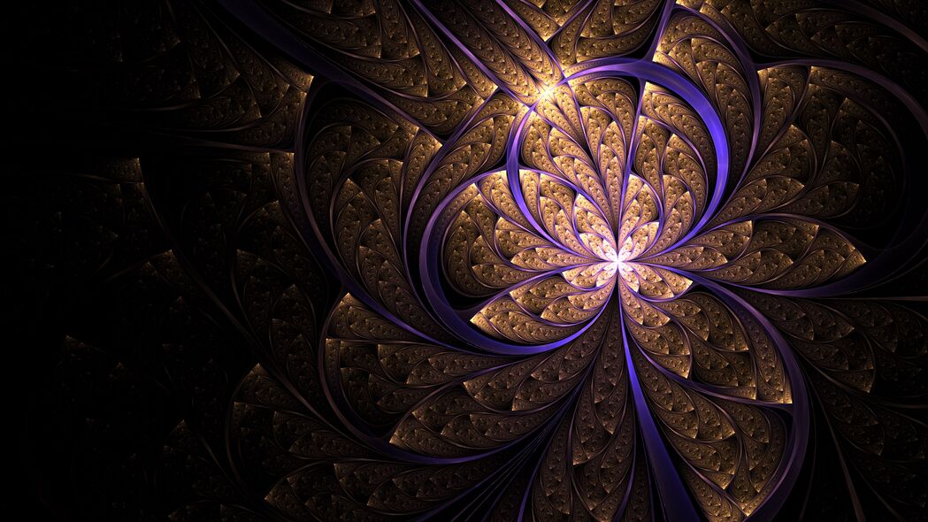 分形纠结之美，抽象数字发光壁纸，4K高清3840x2160背景图片下载