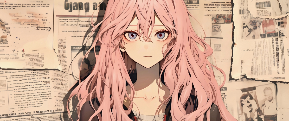 粉色长发女孩动漫壁纸，带鱼屏4K高清版，一键下载！