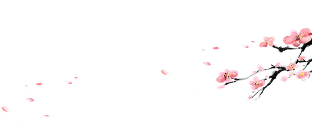 手绘桃花PNG透明图，高清漂浮花瓣设计素材，免费下载！