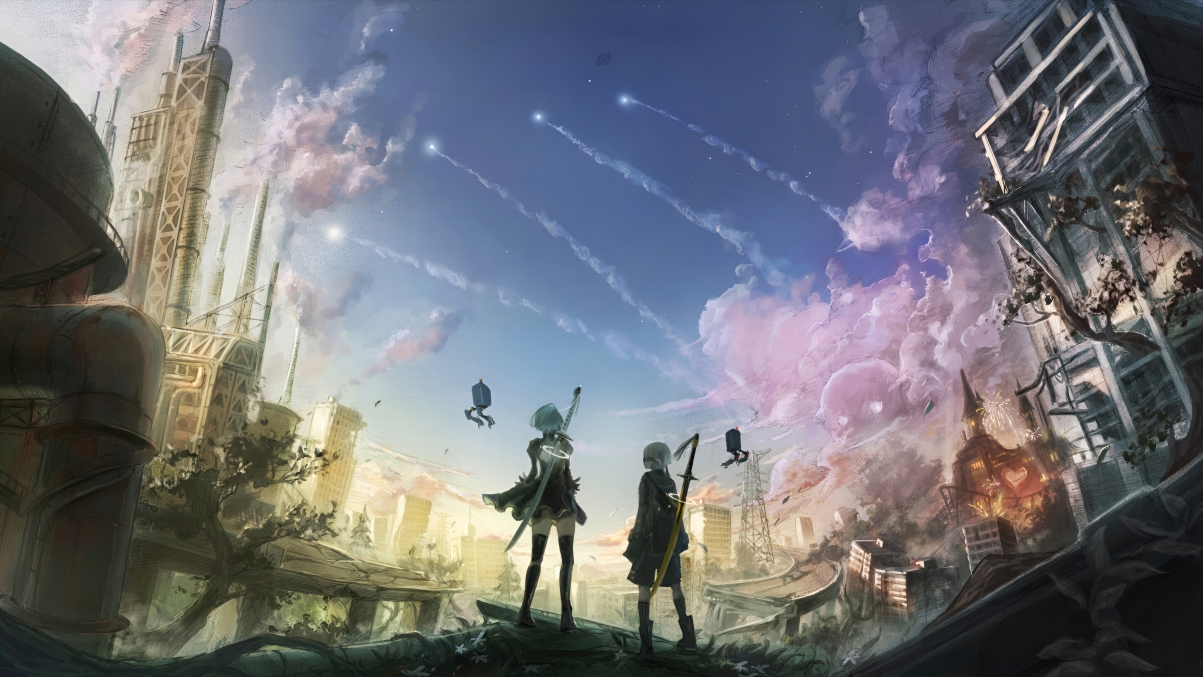 尼尔机械纪元，2B与9S 精选5K超高清游戏壁纸，4K画质，5120x2880分辨率，一键下载！