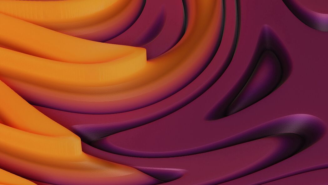 3840x2160超清4K壁纸，平滑缠绕浮雕体积感，精美3D背景图片下载